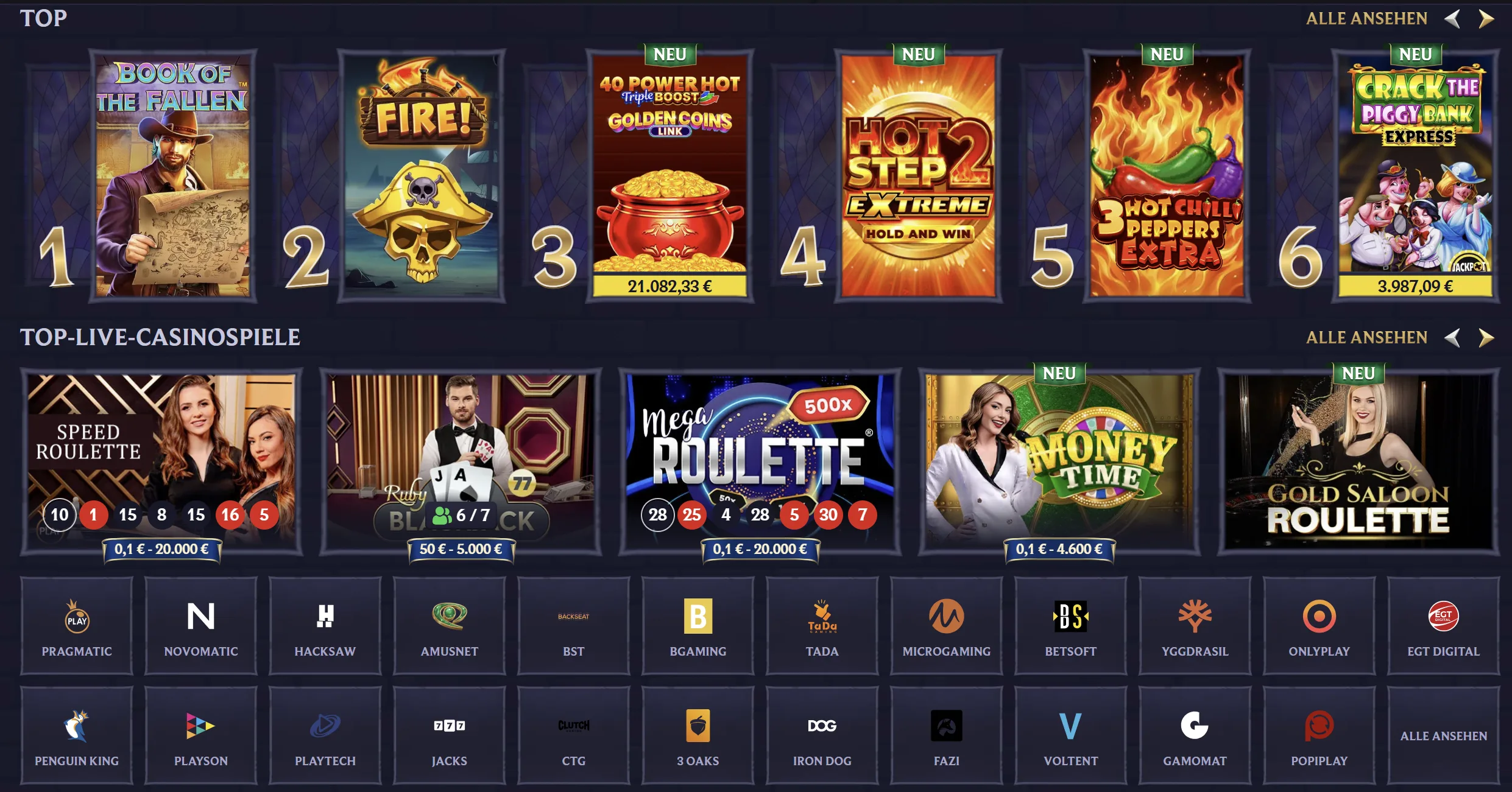 Lolajack Casino Spiele